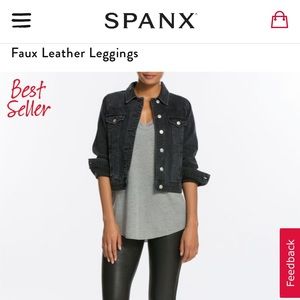 Spanx black faux leather leggings